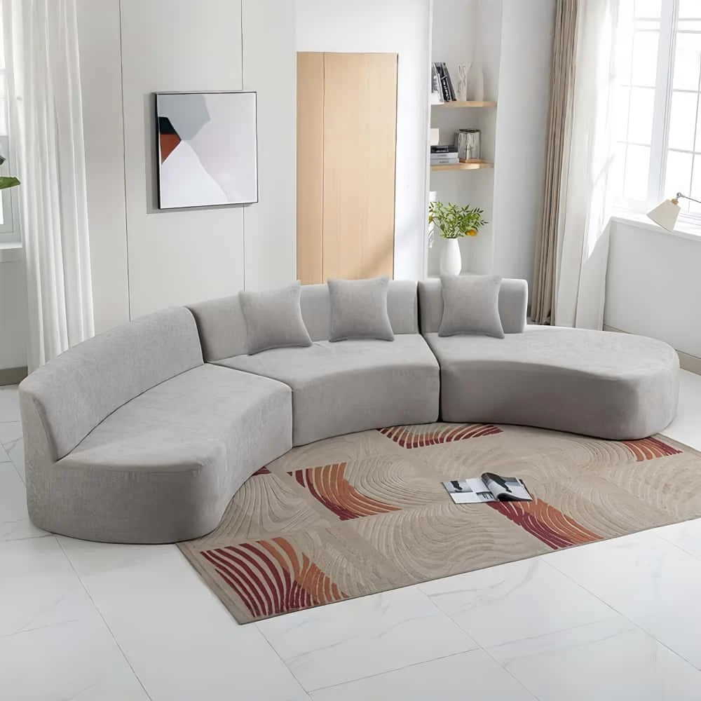 Curved 3 Section Compressed Foam Sofa (2)