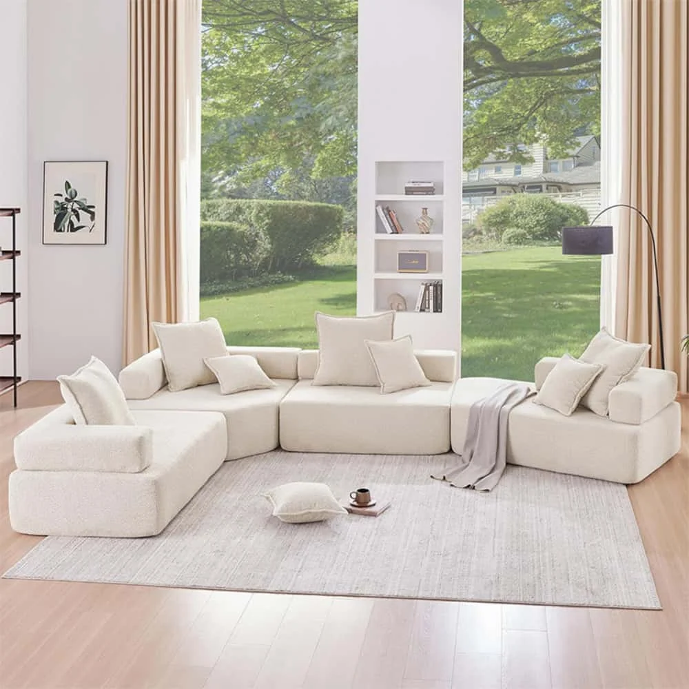U Shaped 4 Section Compressed Foam Sofa (3)