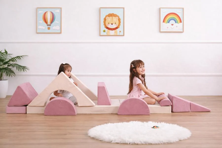 Kids Modular Play Sofa Pink