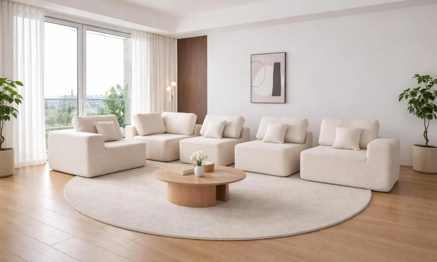 Compressed Single Seat Modular Foam Sofa